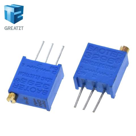 GREATZT 10pcs 3296W 1k 2k 5k 10k 20k 50k 100k 200k 500k 1M 1ohm Trim Pot Trimmer Potentiometer Type  For Arduino ► Photo 1/6