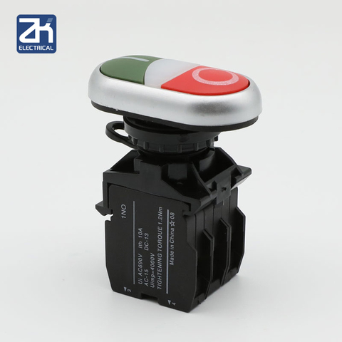 Double Bond Button Switch 22mm LA42 Start Stop Red Green Lamp / No Lamp 1NC 1NO or 2NO ► Photo 1/4