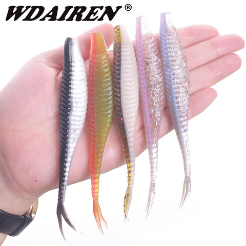 5pcs/Lot Soft Bionic Fish Fork Tail Fishing Lures Pesca 12cm 7g Double Color Silicone Artificial Baits Swimbait Wobblers Tackle ► Photo 1/6