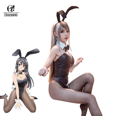 ROLECOS Seishun Buta Yarou wa Bunny Girl Senpai no Yume wo Minai Cosplay Costume Mai Sakurajima Cosplay Sexy Women Jumpsuit Cos ► Photo 1/6