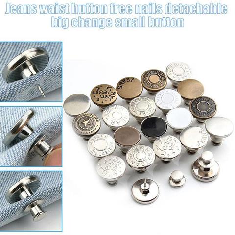 20pcs Adjustable Jean Buttons Replacement Buttons Detachable Pants Buttons  
