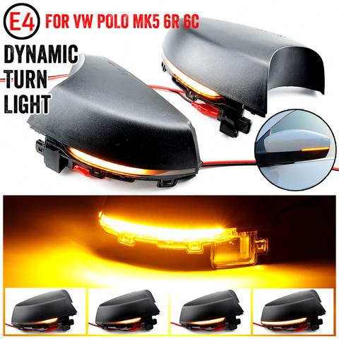 For Volkswagen VW Polo MK5 6R 6C 2009 - 2016 2017 LED Dynamic Turn Signal Light Flasher Flowing Water Blinker Flashing Light ► Photo 1/6