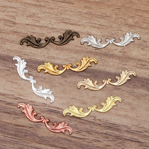 20pcs/lot 30mm Leaf Charms Brass Filigree Flower Charm For Hair Jewelry Headwear DIY Handmade Jewelry Accessories parts 061 ► Photo 1/6
