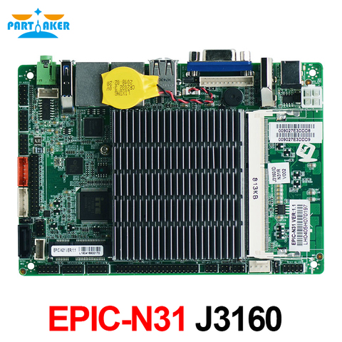 EPIC-N31 Newly design EPIC 3.5 sbc motherboard mini fanless quad core processor motherboard with J3160 Processor low power ► Photo 1/6