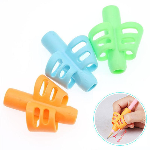 3pcs Children Writing Pencil Pen Holder Kids Learning Practise Silicone Pen Aid Grip Posture Correction Device for Students ► Photo 1/6