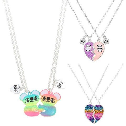 Best Friend Magnetic Necklace 2Pcs/Set Heart-shaped Best Friends Necklaces Pendant Couples Chain Friendship Gifts for Girl Women ► Photo 1/6