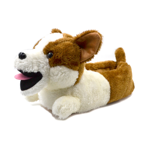 Millffy Classic plush Corgi Slippers Plush Dog Animal Slippers Brown and white Costume Footwear ► Photo 1/4