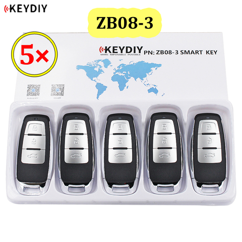 5pcs/lot Universal KEYDIY ZB08-3 KD Smart Key Remote for KD-X2 KD Car Key Remote Replacement Fit More than 2000 Models ► Photo 1/5