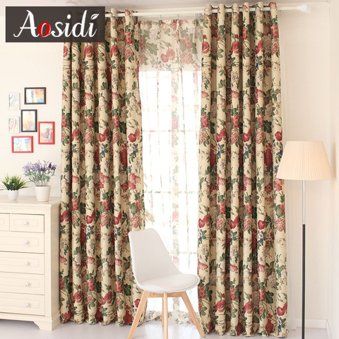 European Foral Blackout Curtains for Bedroom Living Room Window Blackout Curtain for Kitchen Luxury Garden Peony Blinds Drapes ► Photo 1/6