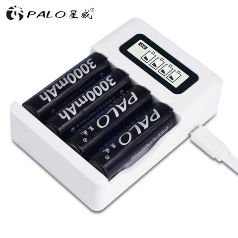 Intelligent LCD Display AA AAA Battery Charger For Ni-Cd Ni-Mh Rechargeable Batteries USB Interface  Smart Chargers US/EU Plug ► Photo 1/6