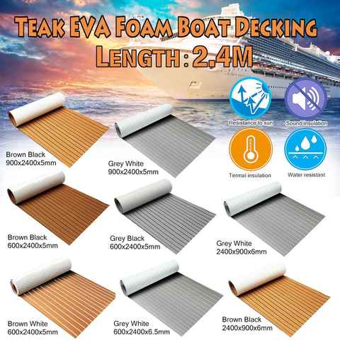 Self-Adhesive Foam Teak Decking EVA Foam Marine Flooring Faux Boat Decking Sheet Accessories Marine 600x2400x5mm ► Photo 1/6