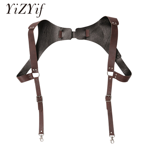 Vintage Leather Suspender Mens Medieval Renaissance Harness Men Punk Adjustable Chest Shoulder Belt Strap Sexy Cosplay Costumes ► Photo 1/6