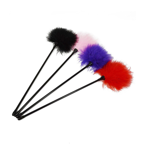 Black Bird Feather 2022 New Clit tickler Spanking Sex Toy Feather Flirting Tickler Sex Whip Flirt Soft Ticklers Slave Flogger ► Photo 1/6