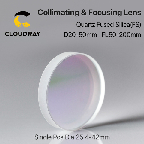 Cloudray 1Pcs Focusing & Collimating Lens Dia. 20 - Dia.50 OEM Quartz Fused Silica Fiber Laser 1064nm Raytools ► Photo 1/4