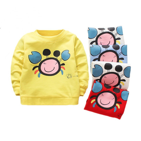 Spring Autumn Cotton Baby Boys T shirt Cartoon Long Sleeves T-shirts For Girls O-neck Baby Clothes Top 2022 New Toddler Tees ► Photo 1/6