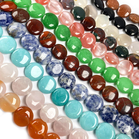 New 25pcs Natural Stone Beads Button Shape Beads Simplicity and Fashion For Making DIY Jewelery Necklace Size 16x16x6mm ► Photo 1/6