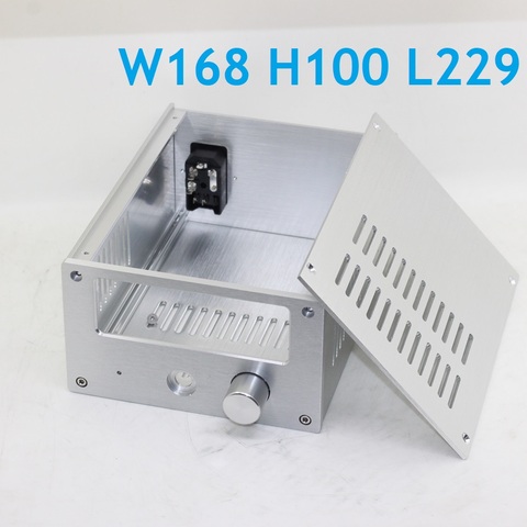 All Aluminum Amp Chassis DIY WCF Tube Amplifier Case Headphone Chassis Decoder Vent Mini  Size W168 H100 L229 ► Photo 1/6