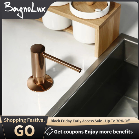 Built In Solid Brass  Soap Dispenser  Design Easy Installation - Well Built Brushed Rose Gold ► Photo 1/6