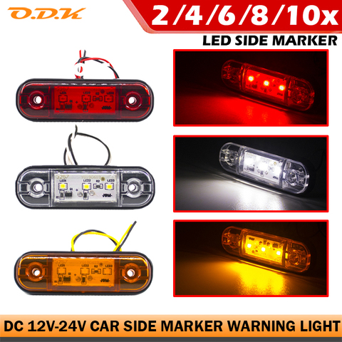 2/4/6/8/10x 3 LED External Side Marker Warning Tail Light Lamp Clearance Signal Brake Indicator Trailer Truck Lorry 12V 24V ► Photo 1/6