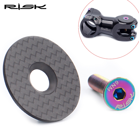 Risk RA112 Mountain Road Bike Bicycle Carbon Fiber Cycling Headset Stem Top Cap M6x30mm Titanium Bolt For 28.6/31.8 Front Fork ► Photo 1/6