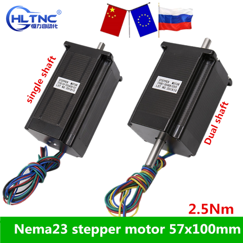 nema 23 stepper motor 57x100mm 2.5Nm Nema23 CNC stepping motor 357Oz-in D=8mm for CNC machine, 3D printer ► Photo 1/6