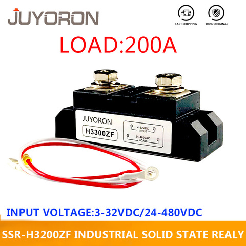 H3200ZF Solid State Relay DC to AC 200A Voltage Relay 3-32V DC to 24-680V AC SSR 200A for High Voltage Industrial Controller ► Photo 1/6