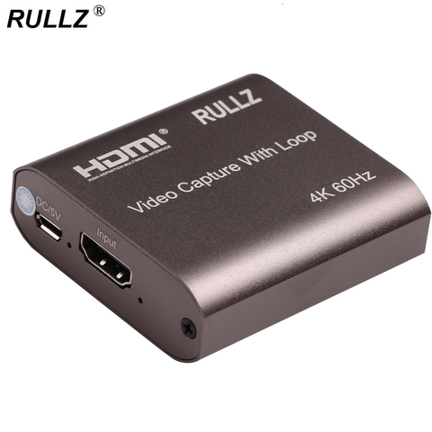 4K 60hz Loop Out HDMI To USB 2.0 3.0 Video Capture Card 1080P 60fps Video Recorder Grabber for PS4 Switch OBS Live Streaming Box ► Photo 1/6