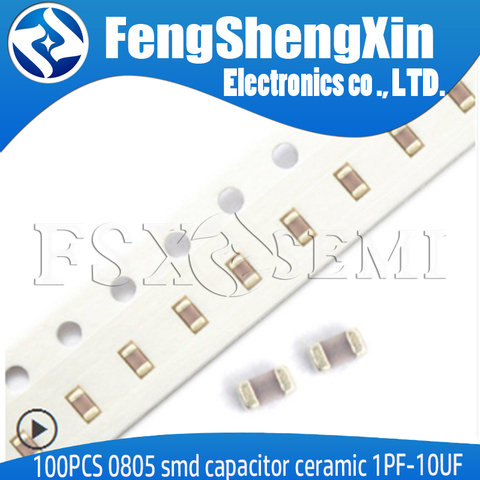 100pcs  0805 smd capacitor ceramic 1PF-10UF capacitors 20PF 220PF 330PF 680PF 4.7NF 22NF 33NF 10NF 220NF 1UF 2.2UF 4.7UF 10UF ► Photo 1/1