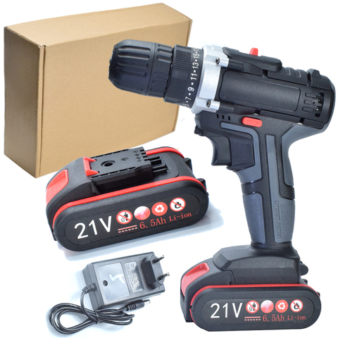 21V Double Speed Electric Drill Cordless Hand Drill Mini Electric Screwdriver Rechargable Lithium Battery Drill ► Photo 1/6