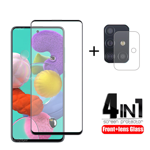 4-in-1 For Samsung Galaxy A51 Glass For Samsung M21 Tempered Glass Full Glue Screen Protector For Samsung M51 A51 A71 Lens Glass ► Photo 1/6