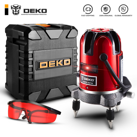 DEKO 5 Lines 6 Points Laser Level 360 Vertical & Horizontal Rotary Cross Laser Line Leveling w/ Oxfrod Case can use Receiver ► Photo 1/6