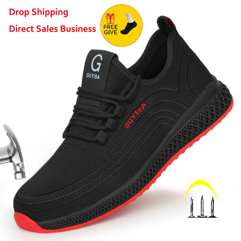 XPUHGM Air Mesh Steel Toe Work Shoes Breathable Working Shoes Man Safety Lightweight Puncture-Proof Safety Boots Dropshipping ► Photo 1/6