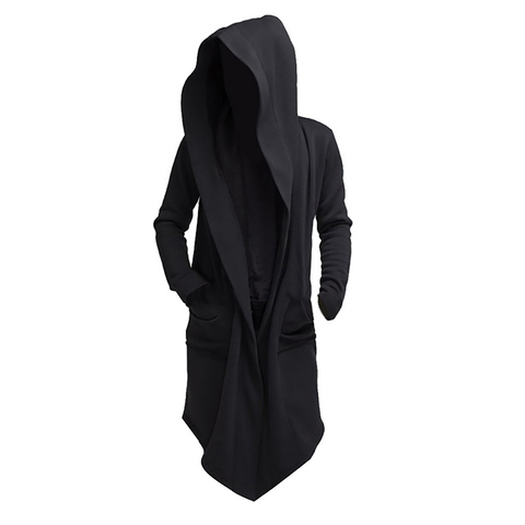 2022 Men Hooded Sweatshirts Black Hip Hop Mantle Hoodies Fashion Jacket Long Sleeves Cloak Coats Outwear Hot Sale Casual Slim ► Photo 1/6