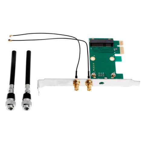 Wireless Wifi Network Card Mini PCI-E To PCI-E 1X Desktop Adapter + 2 Antennas ► Photo 1/6