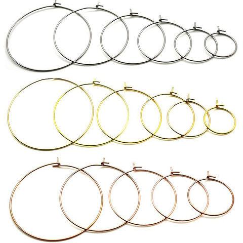 20pc Hypoallergenic Stainless Steel Rose Gold Big Circle Wire Hoops Loop Earrings DIY Dangle Earring Jewelry Making Accessories ► Photo 1/4