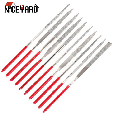 NICEYARD 10Pcs Mini Needle File Set MTS013 140mm Diamond Coated for Ceramic Glass Gem Stone Hobbies and Crafts ► Photo 1/6