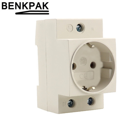 EU socket 35mm DIN Rail Mount AC Power ac30 Modular Socket 10/16A 250V AC socket Connector ► Photo 1/6