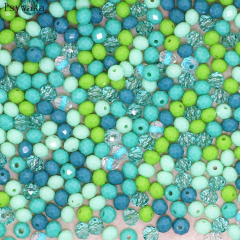 Isywaka Mint Multicolor 4*6mm 50pcs  Rondelle Austria faceted Crystal Glass Beads Loose Spacer Round Beads for Jewelry Making ► Photo 1/6