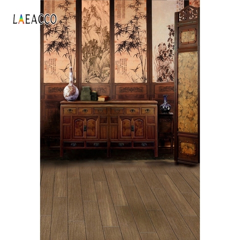 Laeacco Chinese Style House Room Interior Old Painting Portrait Photography Backgrounds Photo Backdrops Photophone Photo Studio ► Photo 1/6