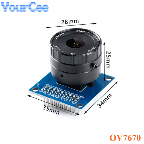 OV7670 Camera Module 3.3V Adjustable Macro Universal CS Adapter Image Sensor SCCB IIC I2C Interface RwRGB RGB YUV YCbCr Output ► Photo 1/5