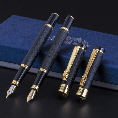 luxury high quality Hero Fountain Pen Frosted black Golden Dragon iraurita INK PEN Stationery Office school supplies NEW ► Photo 1/6