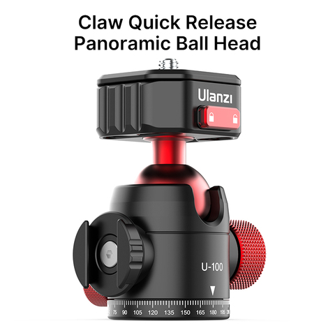 Ulanzi U-100 Quick Release Ballhead Tripod Heads DSLR Gimbal Slider Tripod Quick Switch Ballhead Extend Cold Shoe for LED Light ► Photo 1/6