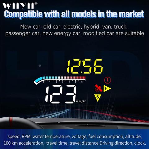 M17 hud obd head up display OBD2 GPS Dual System Windshield Speed Projector Security Alarm Water temp Overspeed RPM newest ► Photo 1/6
