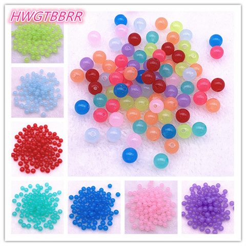 6-8-10-12-14mm Acrylic Transparent Jelly Beads Loose Spaced Beads for Jewelry Making DIY Necklace Bracelets ► Photo 1/6