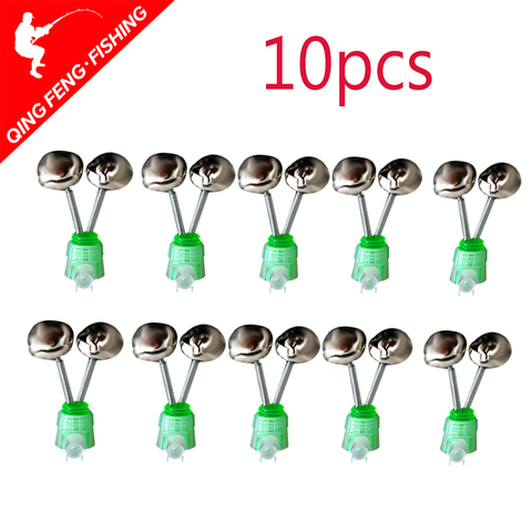 10Pcs/Set Twin Spiral Bells Fishing Bite Alarms Outdoor Night Carp Fishing Rod Tip Clips Tool Accessories peche ► Photo 1/5