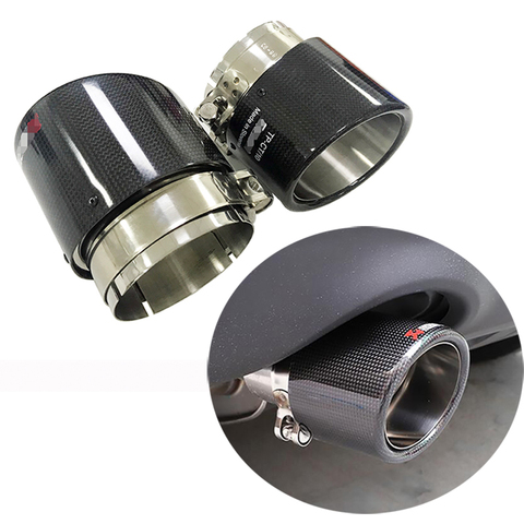 2pcs Carbon Fiber Glossy Exhaust Tip Grilled Style Mufflers For BMW G20 1 3 series 2022+ G01 G02 X3 X4 X1 F48 X2 F39 2022-2022 ► Photo 1/6
