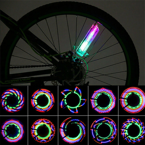 32 Patterns Cool LEDs Colorful Rainbow Bike Spoke lamp Safety Night Cycling lighting Bicycle Wheel Light Signal ► Photo 1/6