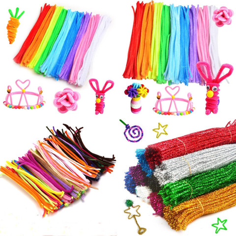 50/100ps 30cm Glitter Chenille Stems Pipe Cleaners Kids Plush Educational Colorful Pipe Cleaner Toys Handmade DIY Craft Supplies ► Photo 1/6