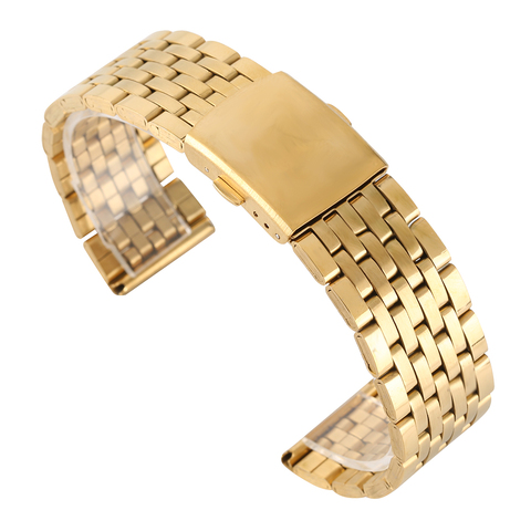 18MM/20MM/22MM Stainless Steel Watch Strap Golden Band citurini di acciaio per orologi Watches With 2 Spring Bars horloge bandje ► Photo 1/6