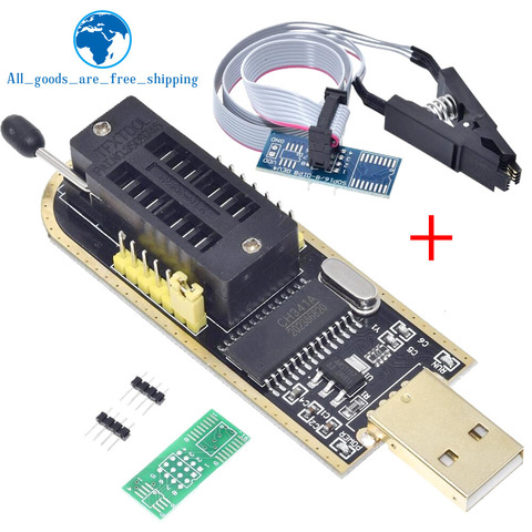TZT CH341A 24 25 Series EEPROM Flash BIOS USB Programmer Module + SOIC8 SOP8 Test Clip For EEPROM 93CXX / 25CXX / 24CXX DIY KIT ► Photo 1/6